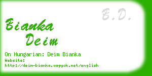 bianka deim business card